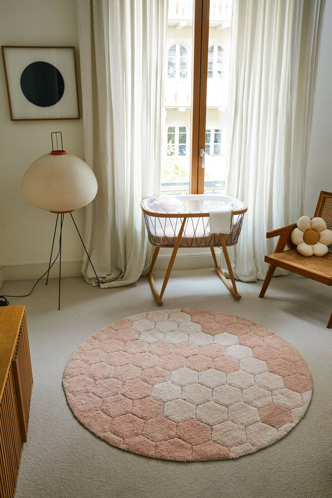 Washable rug Round Honeycomb Rose Lorena Canals