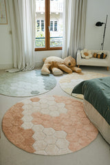 Washable rug Round Honeycomb Rose Lorena Canals