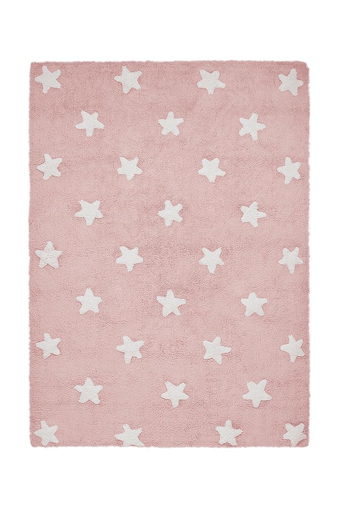 WASHABLE RUG STARS PINK