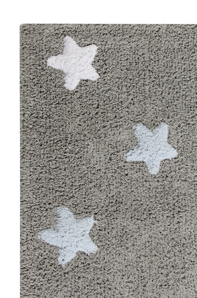 WASHABLE RUG TRICOLOR STARS GREY - BLUE Lorena Canals