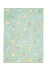 Lorena Canals Tappeto Lavabile Stars - Tricolore Soft Mint