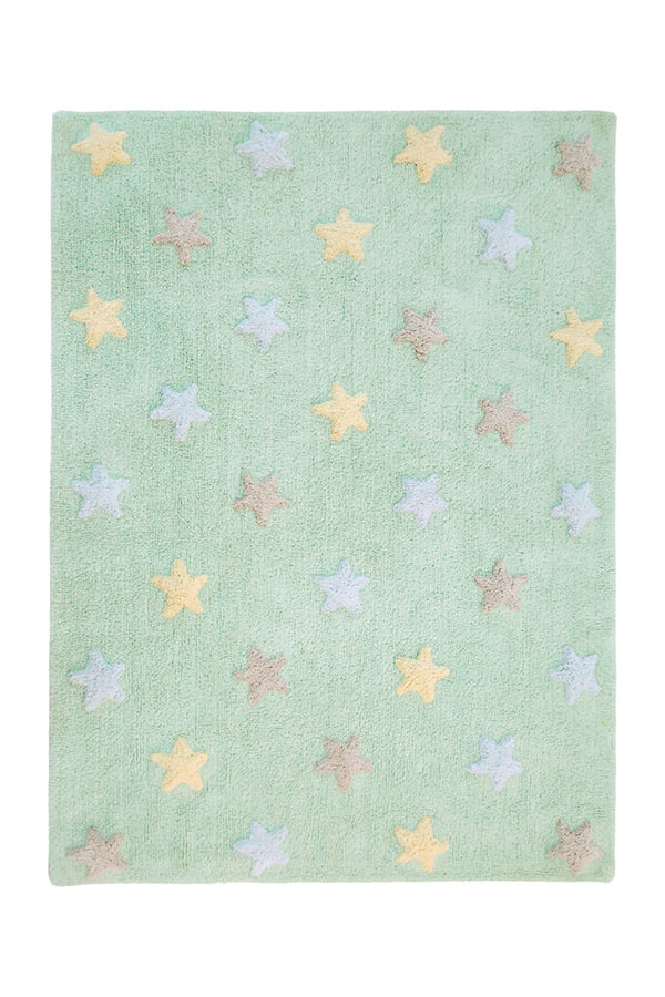 WASHABLE RUG TRICOLOR STARS SOFT MINT Lorena Canals