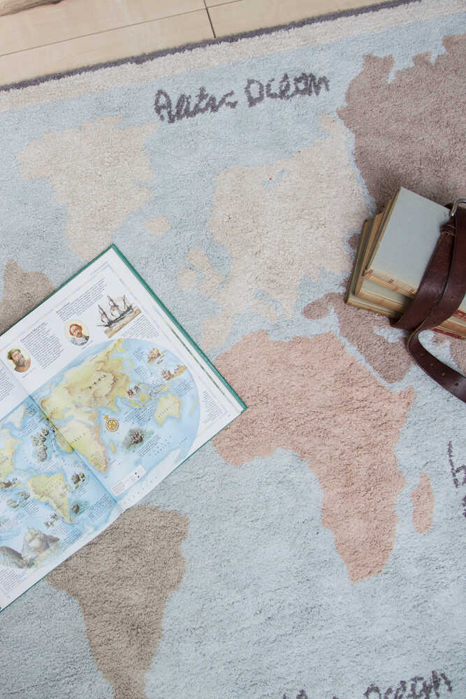 WASHABLE RUG VINTAGE MAP Lorena Canals