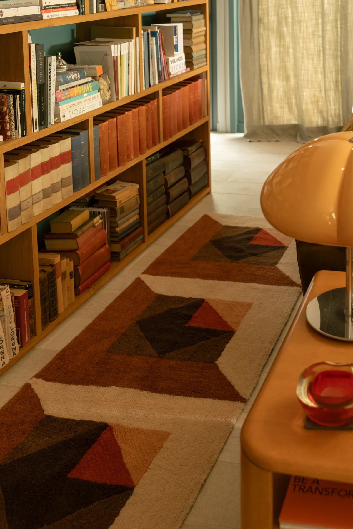WOOL RUNNER RUG TESSERA RED